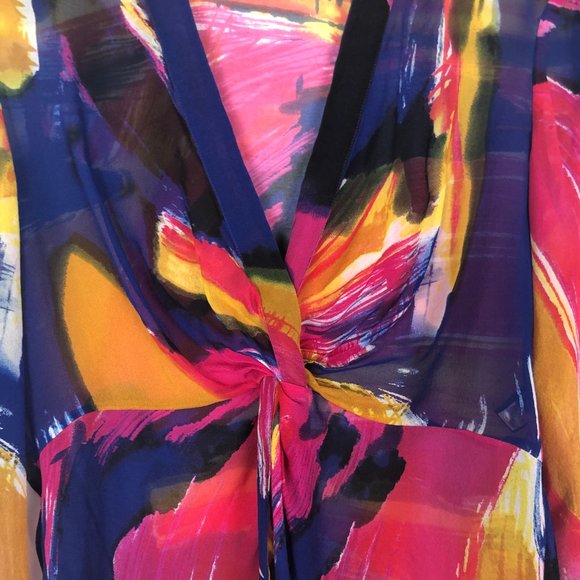 Diane von Furstenburg Colorful Silk Blouse - Picture 3 of 6